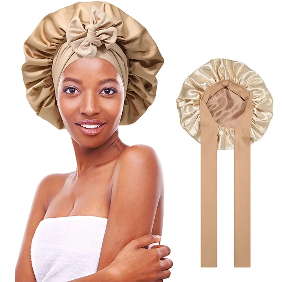 Silkease Satin Hair Cap – Double-Layer Silk-Like Satin Cap for Hair Protection and Comfort