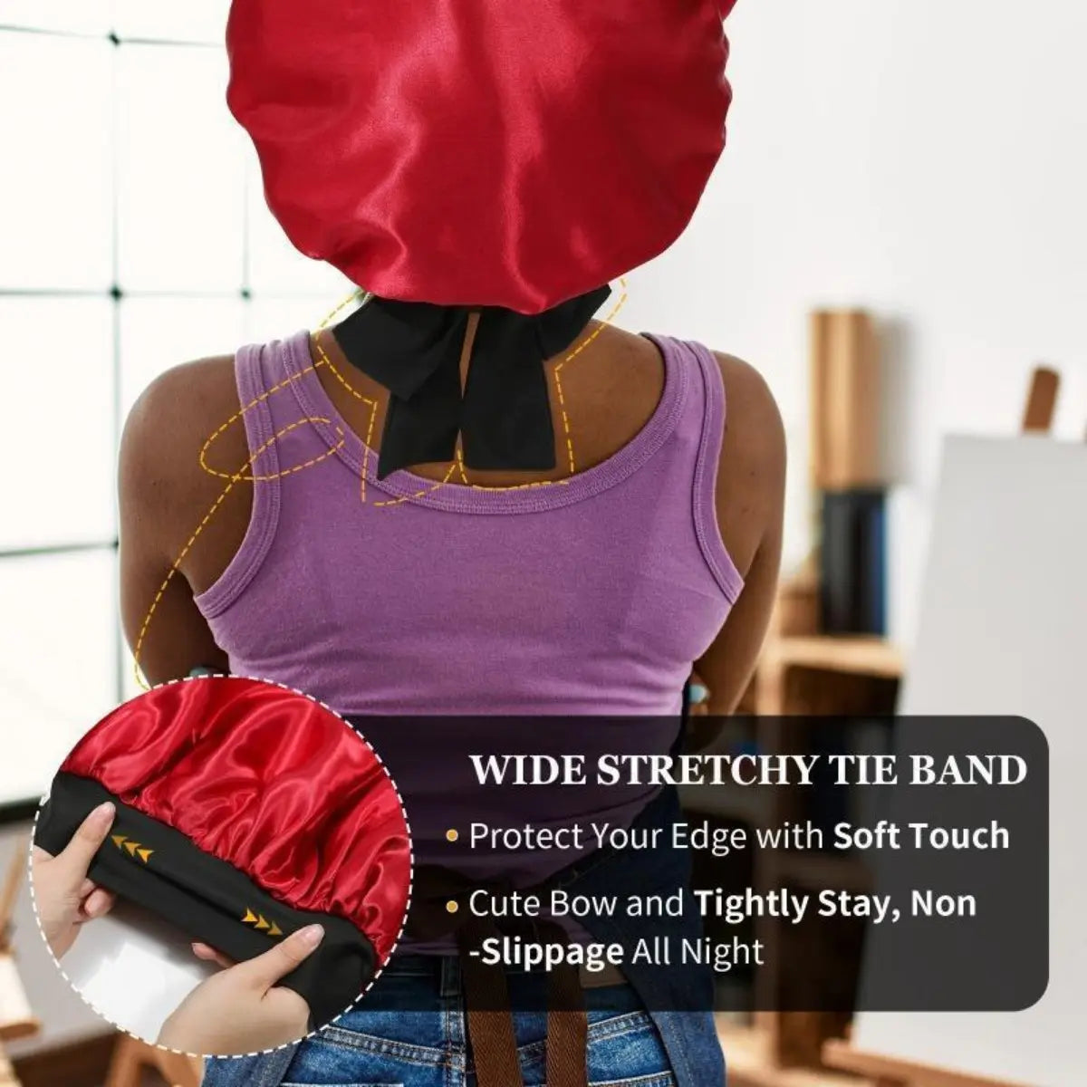 Silkease Satin Hair Cap – Double-Layer Silk-Like Satin Cap for Hair Protection and Comfort