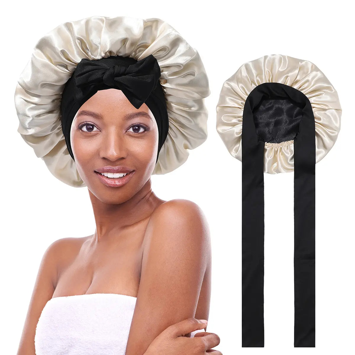Silkease Satin Hair Cap – Double-Layer Silk-Like Satin Cap for Hair Protection and Comfort
